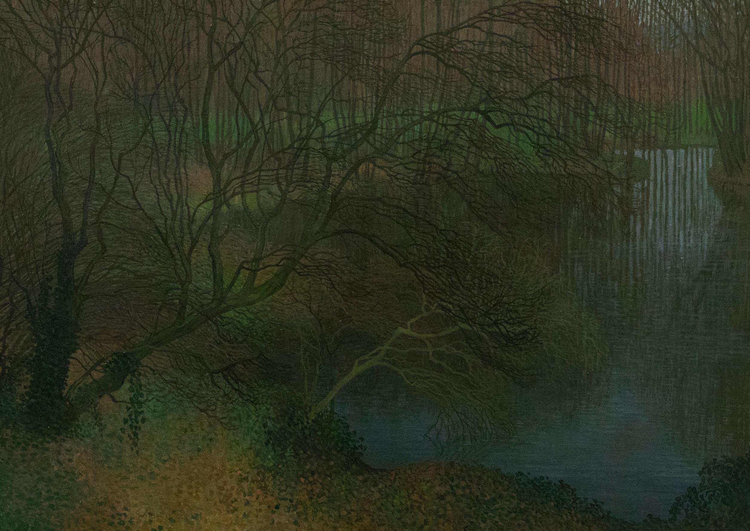 Diana Calver (nata nel 1941) - Olio del XX secolo incorniciato, Absorbed in Nature (Assorto nella natura) - Painting di Unknown
