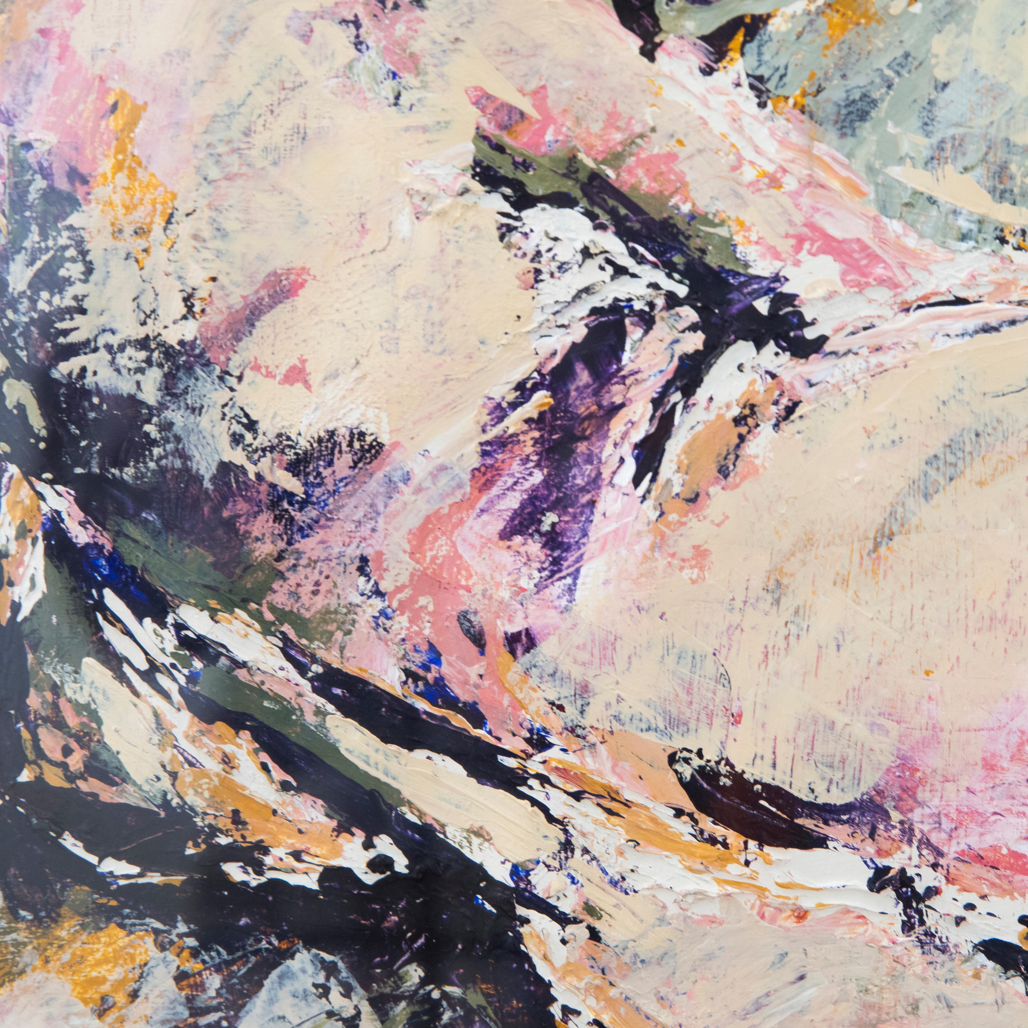 Diana Wayne - Gerahmtes Contemporary Acrylic, Erneuerung (Grau), Nude Painting, von Unknown