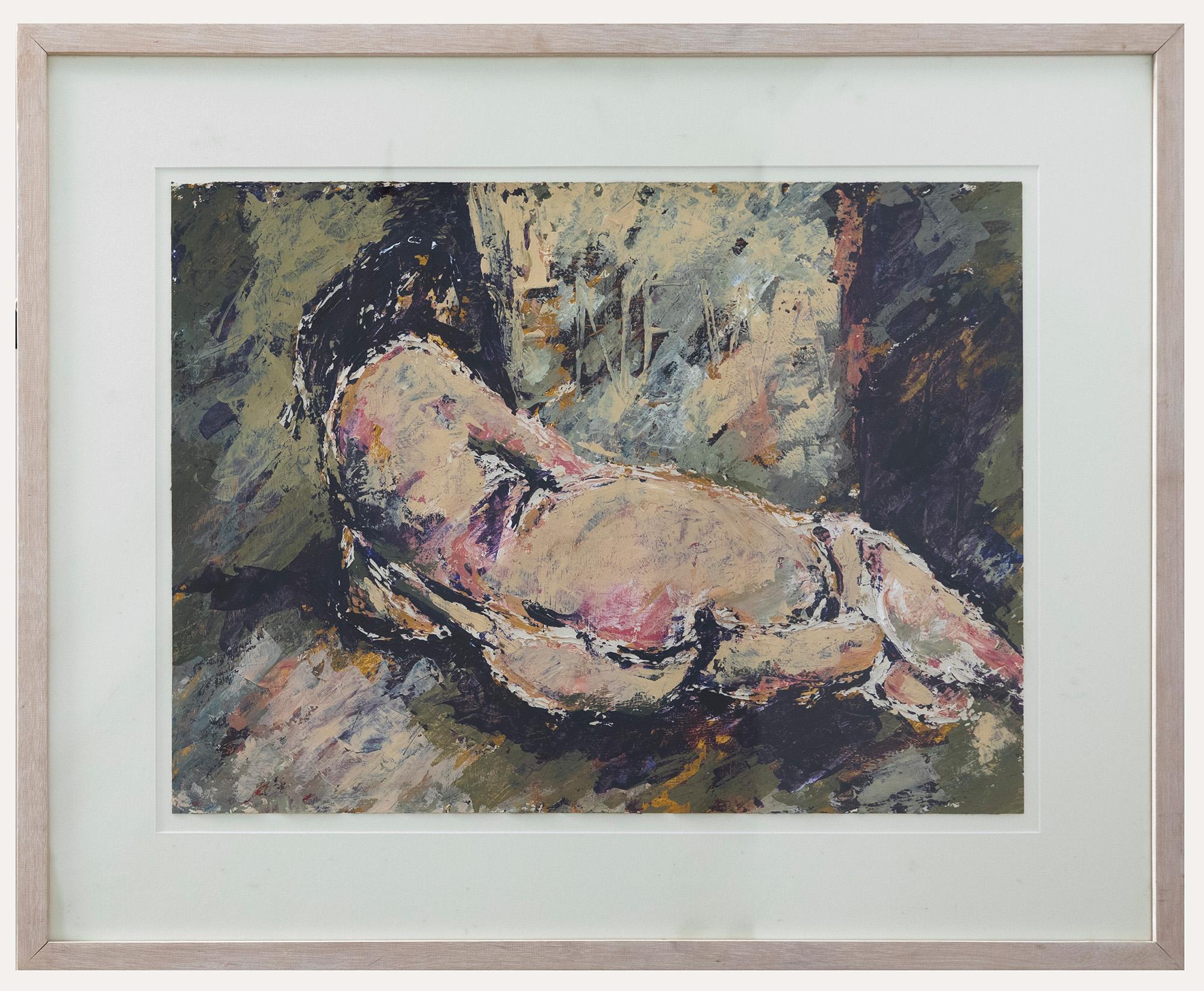 Unknown Nude Painting - Diana Wayne - Framed Contemporary Acrylic, Renewal