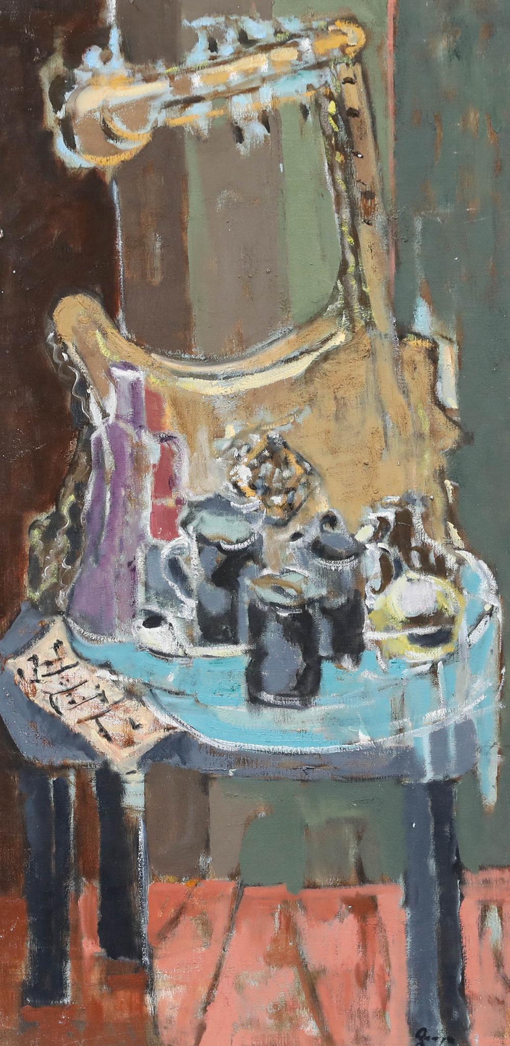 Dick Romyn (1915-2007) – Ölgemälde, Stillleben mit String- Instrument, 20. Jahrhundert – Painting von Unknown