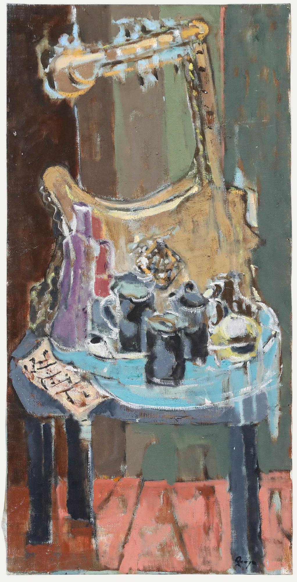 Dick Romyn (1915-2007) - 20th Century Oil, Still Life with String Instrument