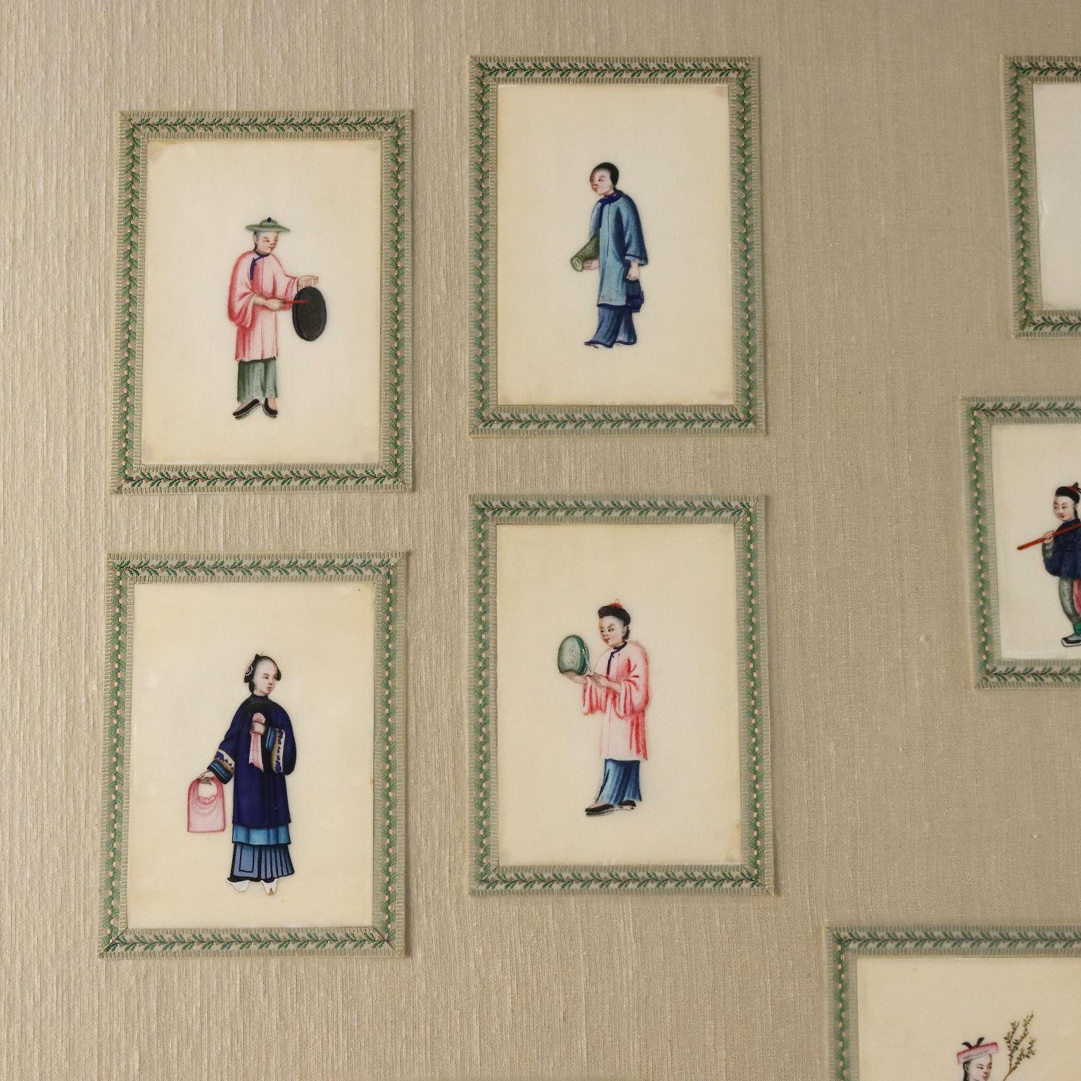 Paintings Collection of Chinese Figures ca. 1860. For Sale 1