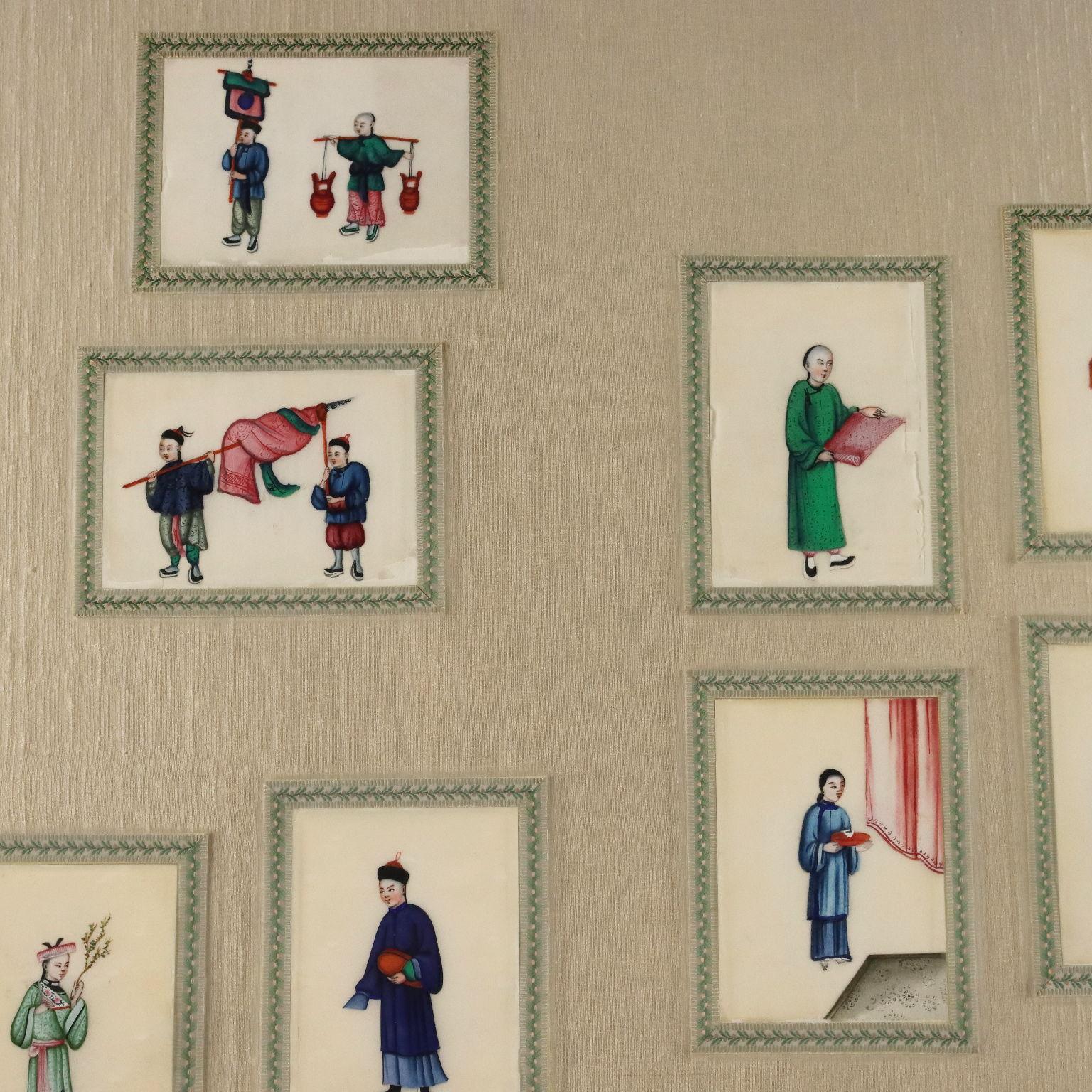 Paintings Collection of Chinese Figures ca. 1860. For Sale 2
