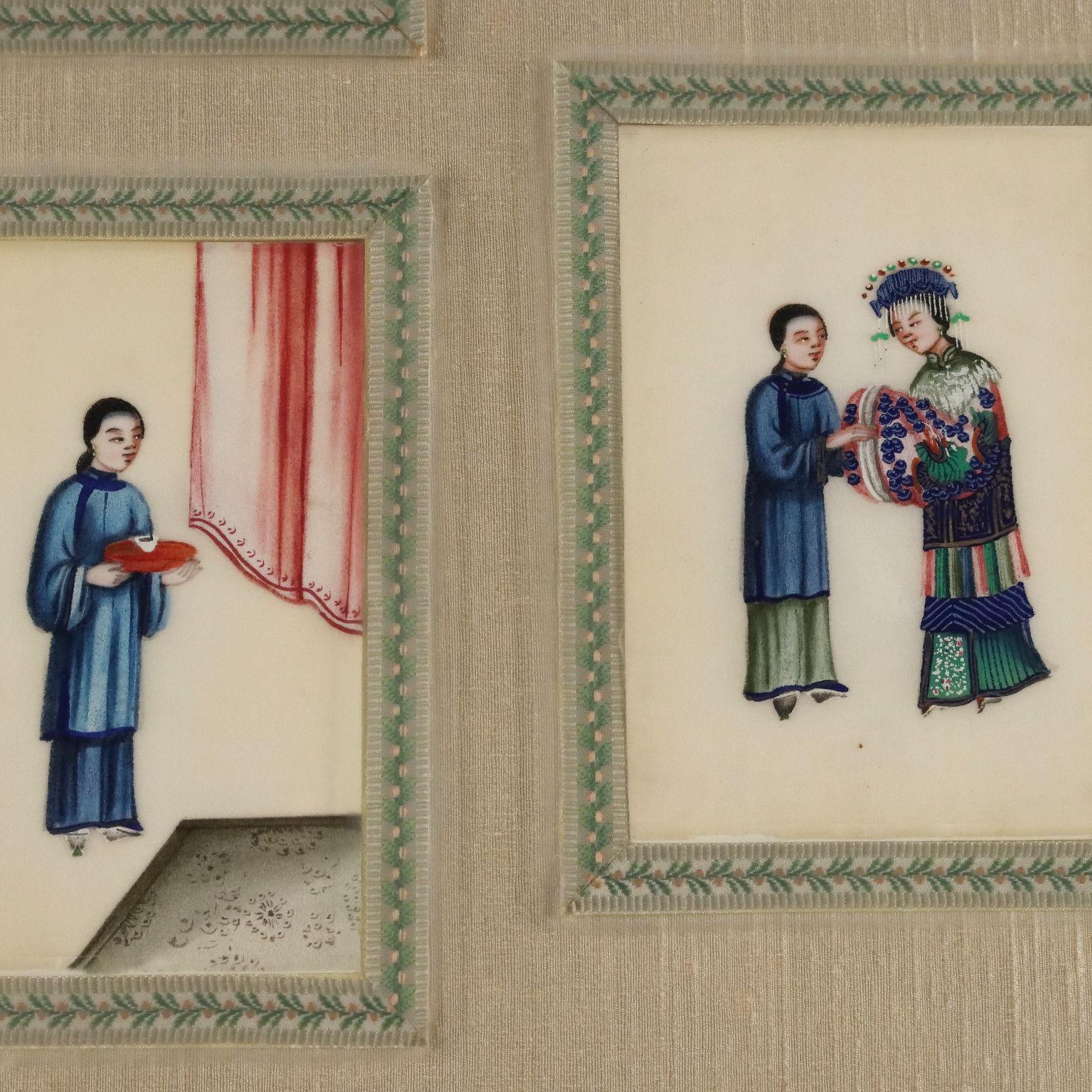 Paintings Collection of Chinese Figures ca. 1860. For Sale 5
