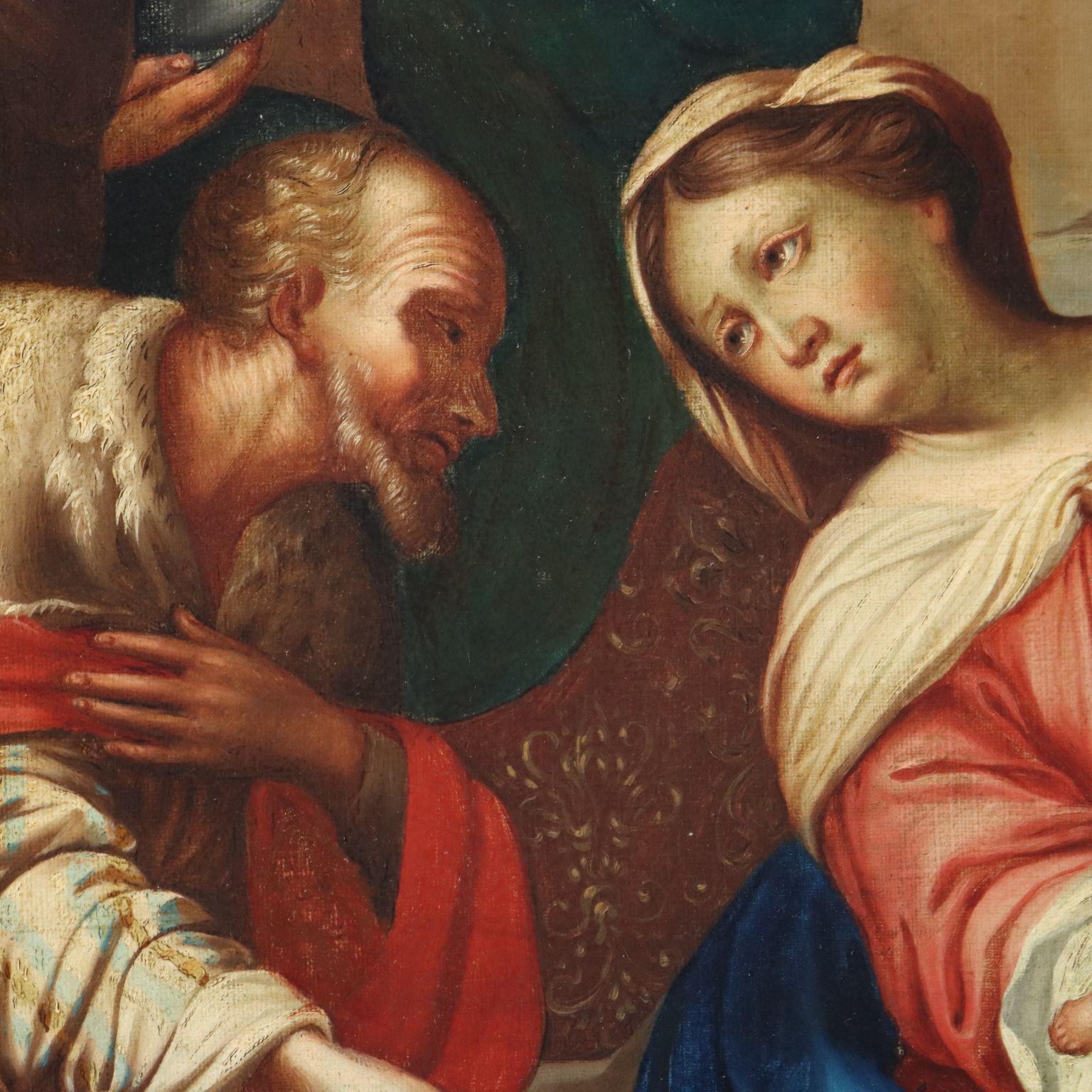 Dipinto Adorazione dei Magi fine 700 - Figurative Painting Marrone di Unknown