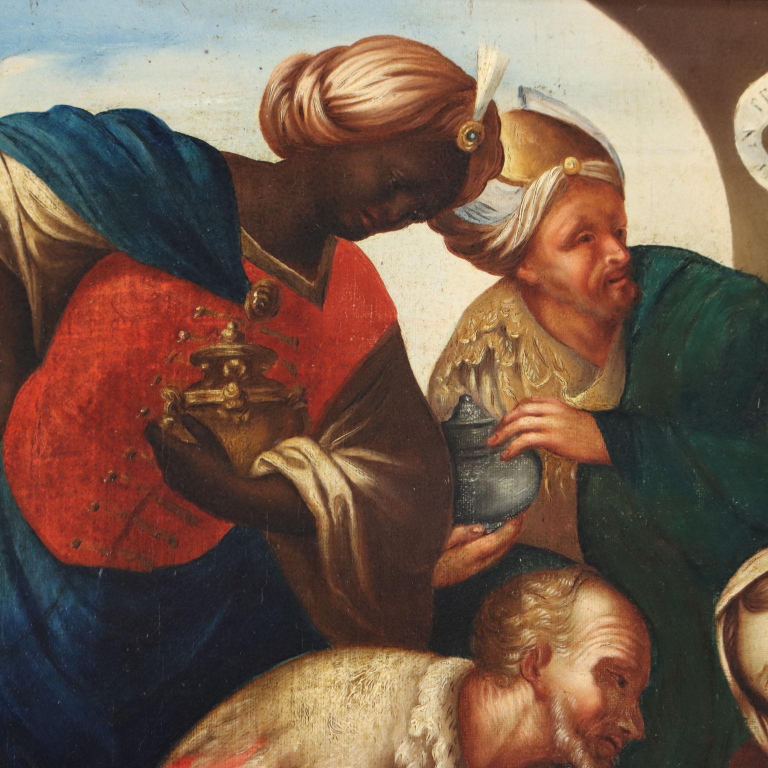 Dipinto Adorazione dei Magi fine 700 3