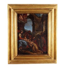 Dipinto Adorazione dei Magi XVII secolo