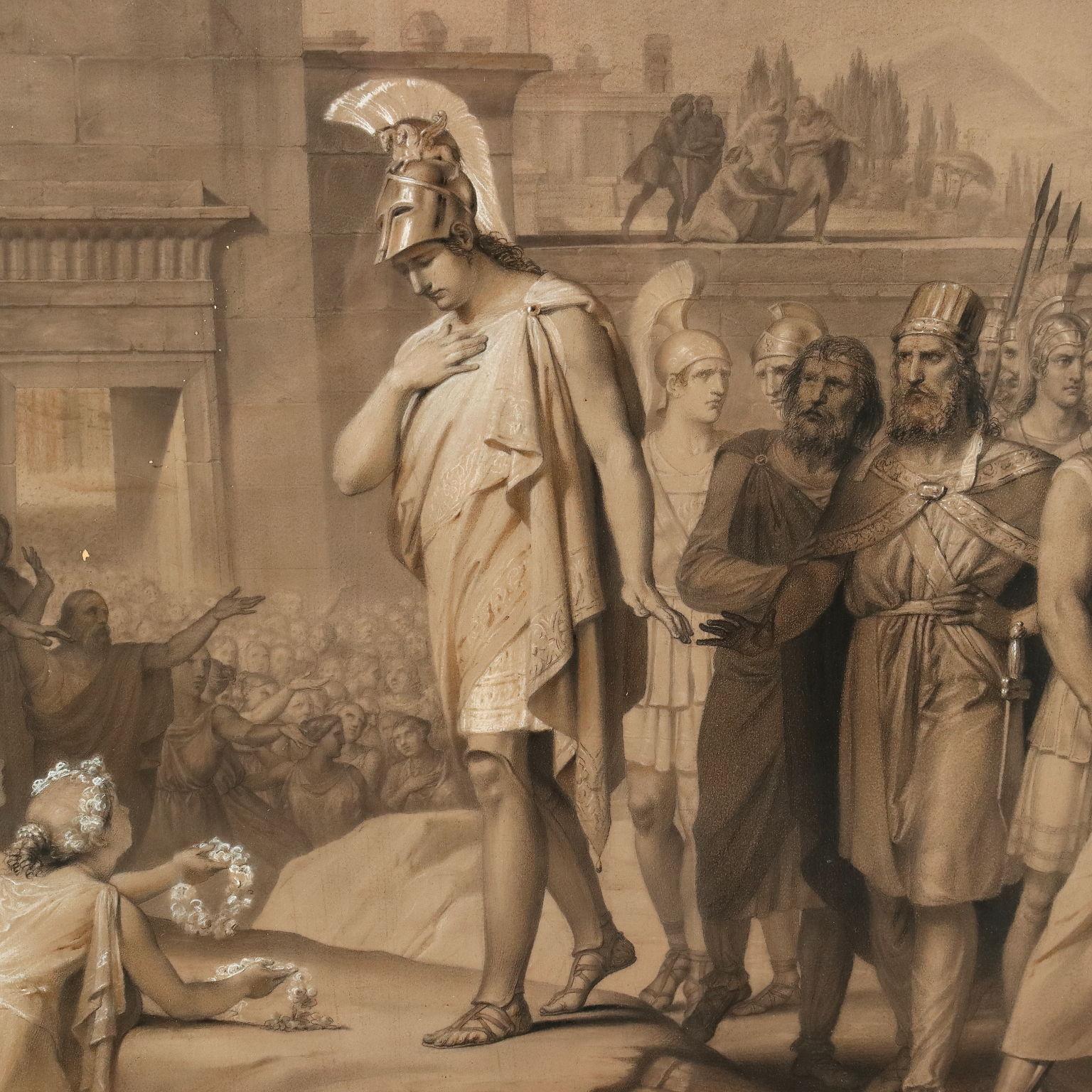 Gemälde Alexander der Große erobert Jerusalem 19. Jahrhundert (Sonstige Kunststile), Painting, von Unknown