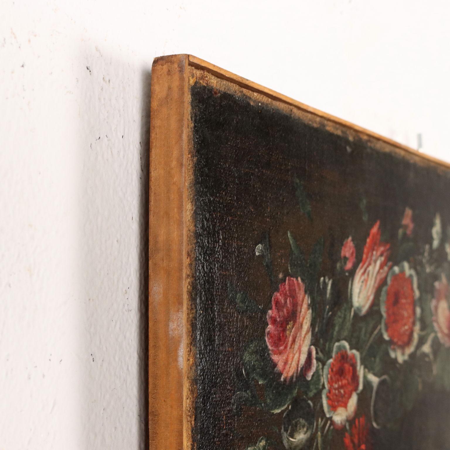 Dipinto Angelo custode in Ghirlanda di Fiori XVII secolo in vendita 4