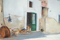 Peinture ancienne à l'huile sur toile signée "Guido Casciaro 1900-1963".