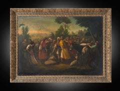 Antique oil on canvas painting 19th century period.