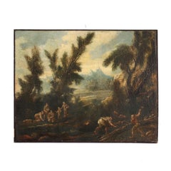 Dipinto Antico Paesaggio Olio su tela Italia '600