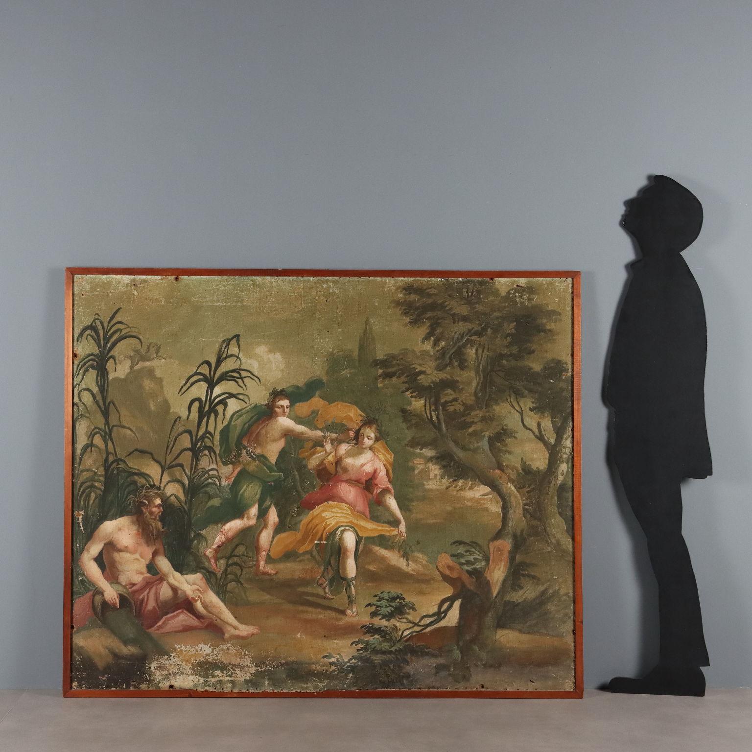 Peinture Apollon et Daphné 18e siècle - Painting de Unknown