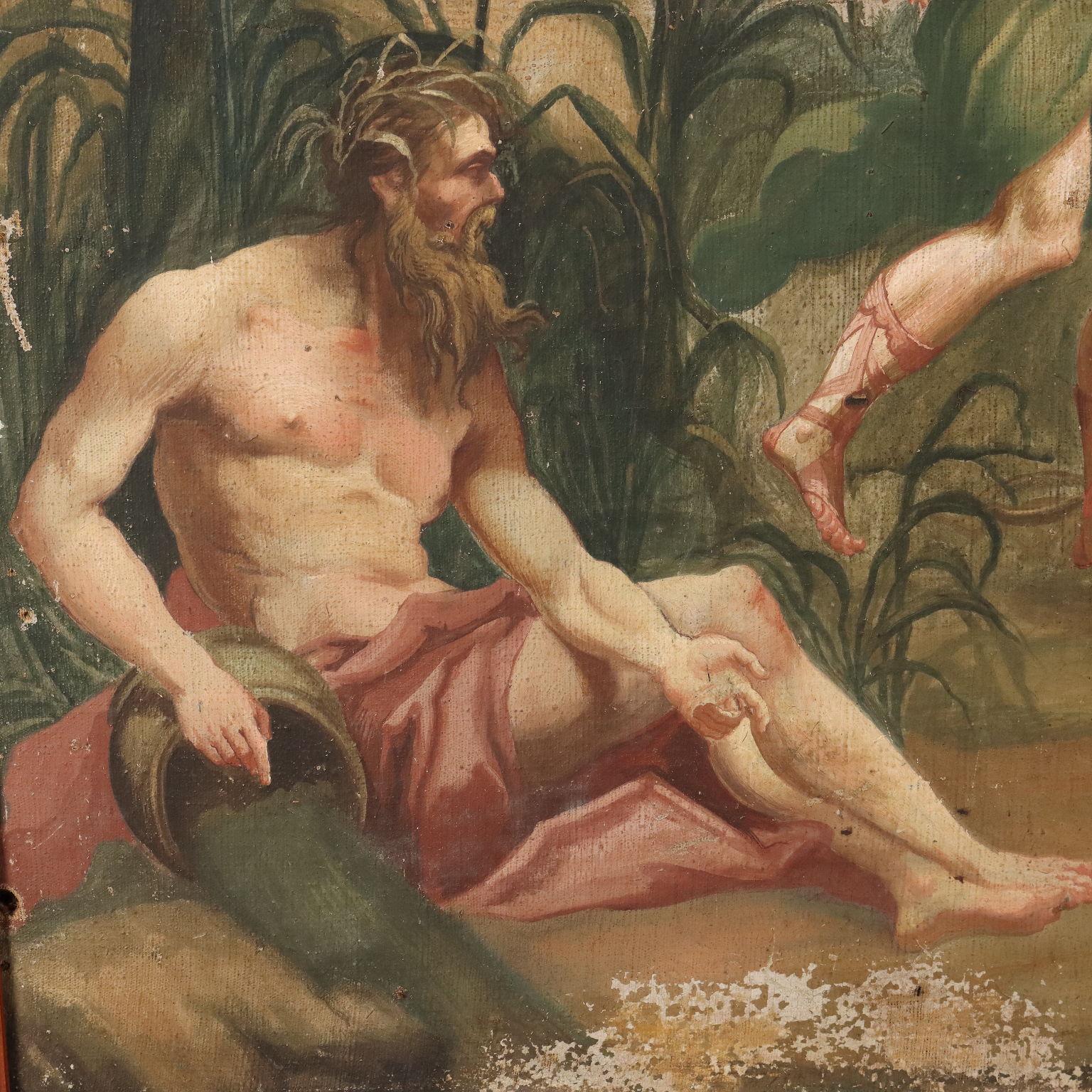 Peinture Apollon et Daphné 18e siècle - Brown Figurative Painting par Unknown