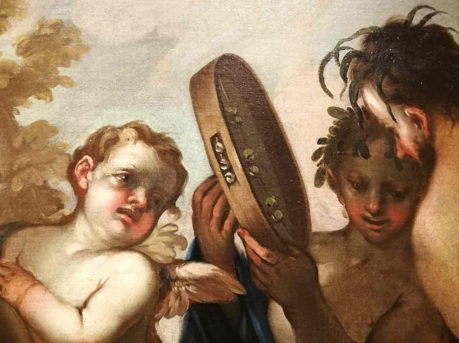 Peinture baroque vénitienne du XVIIe siècle à thème mythologique huile sur toile en vente 2