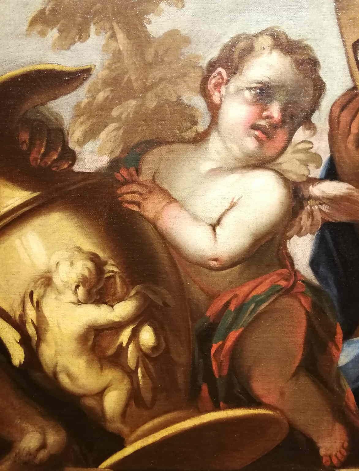 Peinture baroque vénitienne du XVIIe siècle à thème mythologique huile sur toile en vente 3