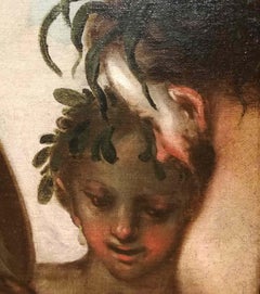 Peinture baroque vénitienne du XVIIe siècle à thème mythologique huile sur toile
