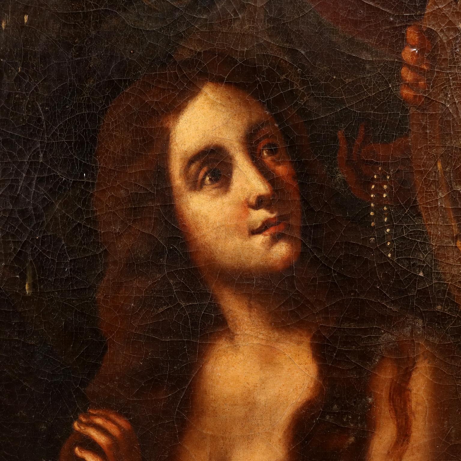 Dipinto Betsabea al Bagno XVIII-XIX secolo - Figurative Painting Black di Unknown