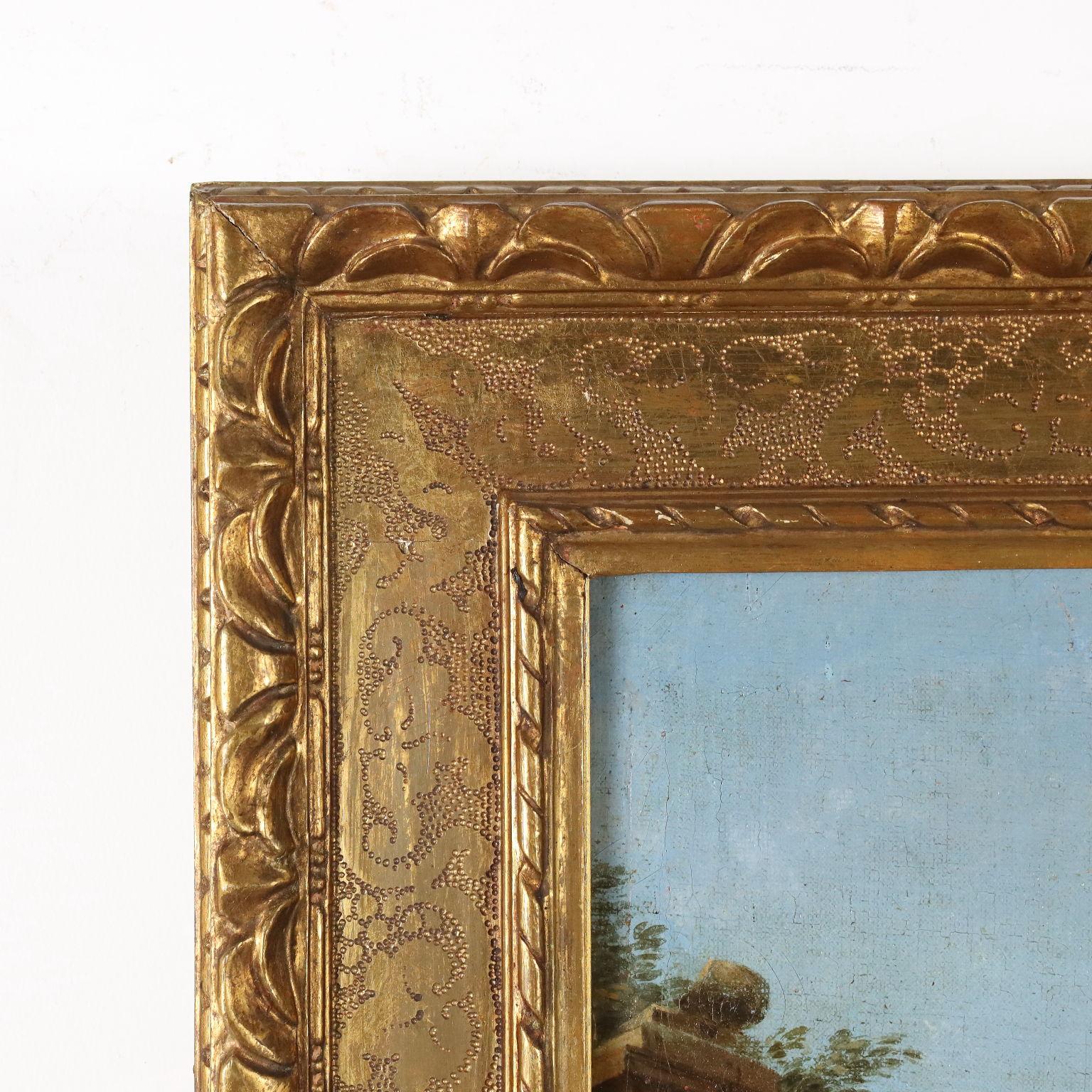 Peinture d'un capriccio architectural avec figures  XVIIIe siècle en vente 5