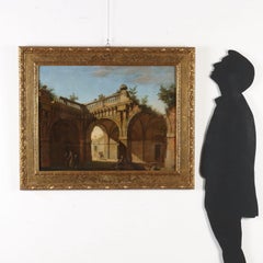 Dipinto Capriccio Architettonico con Figure  XVIII secolo