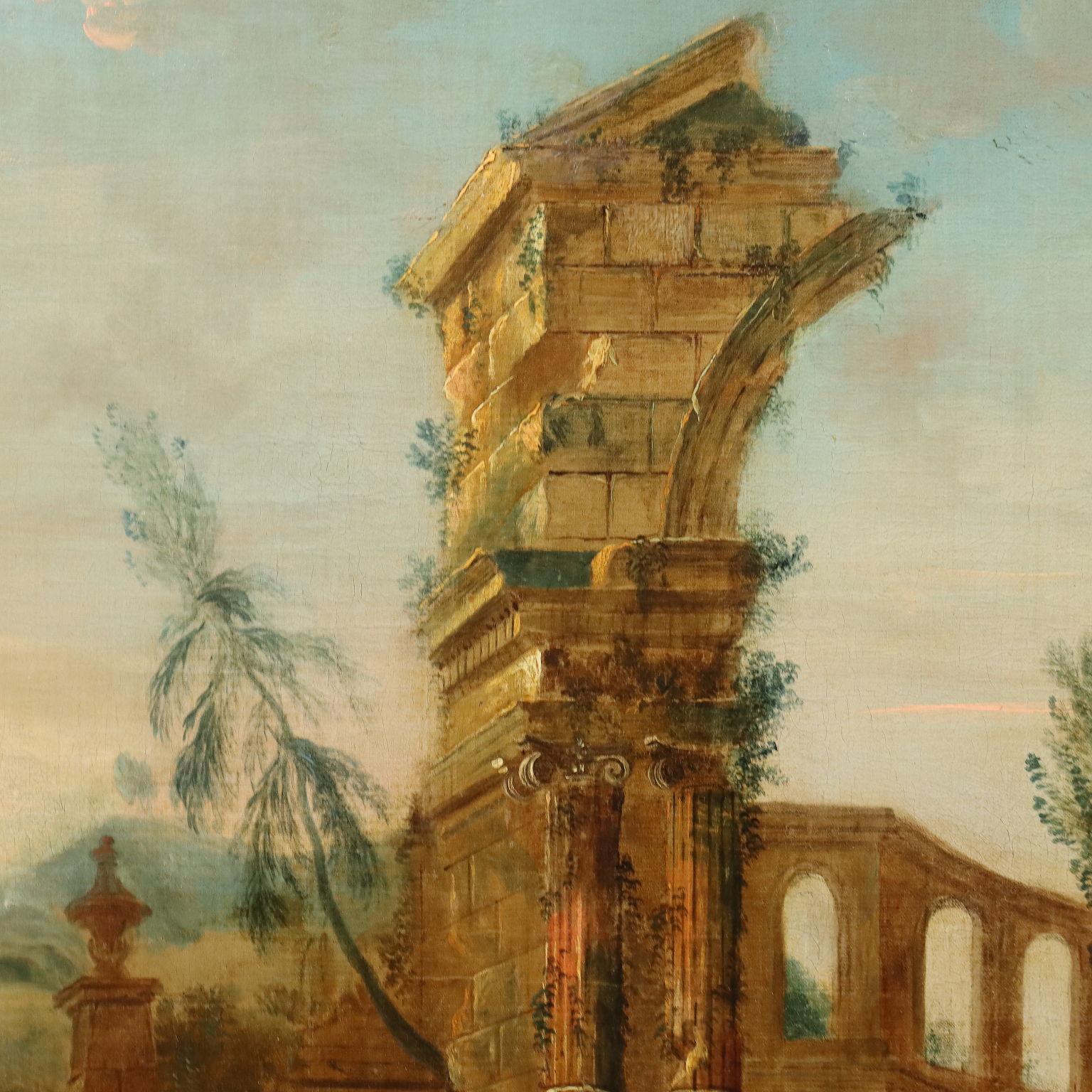 Dipinto Capriccio Architettonico con Figure XVIII secolo im Angebot 2