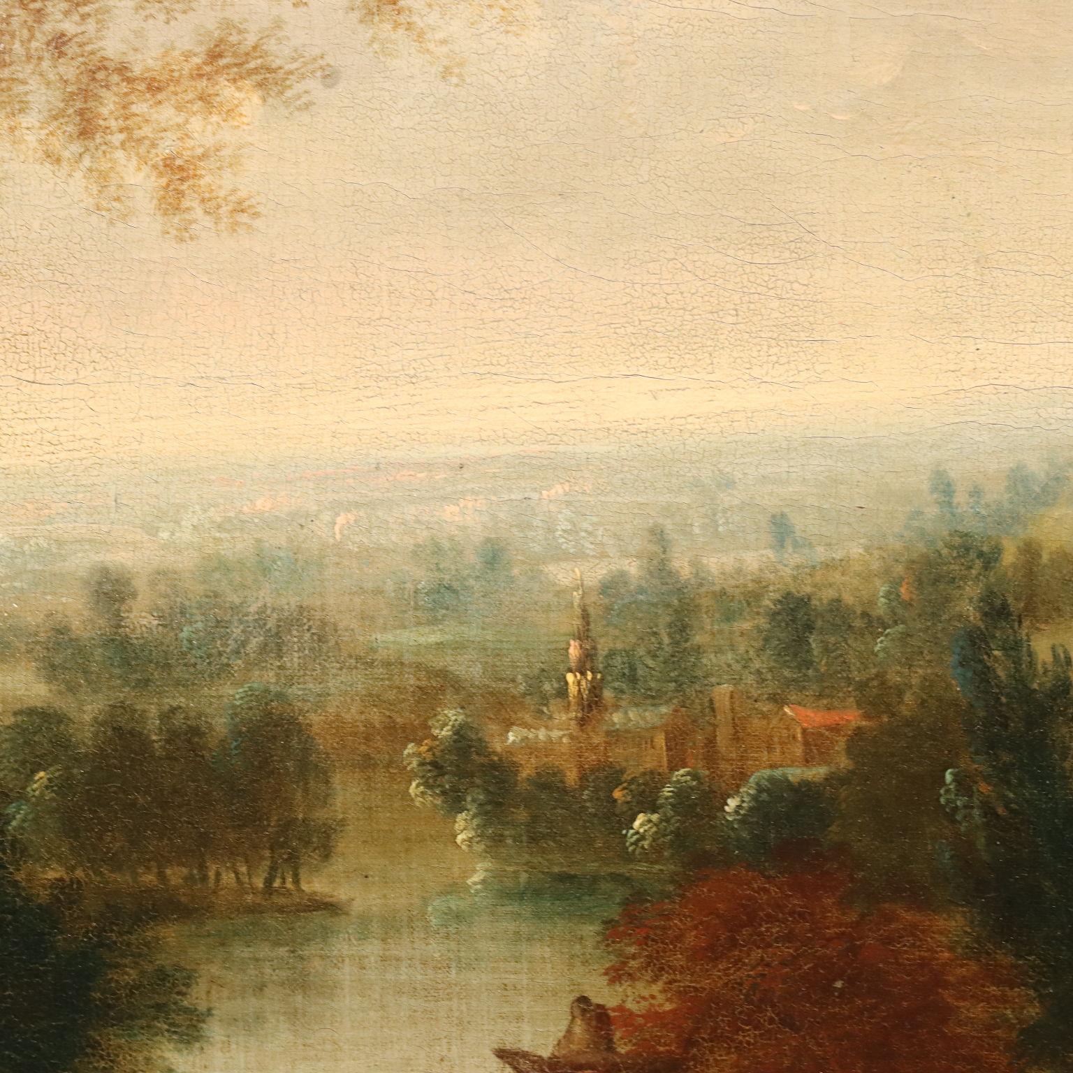 Dipinto Capriccio Architettonico con Figure XVIII secolo im Angebot 4