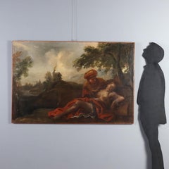Painting: Cephalus and Procris. Oil on canvas. 19th century Italian School.