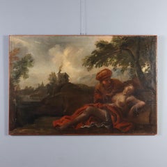 Painting: Cephalus and Procris. Oil on canvas. 19th century Italian School.