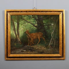 Painting Fawns in the Woods 19th century