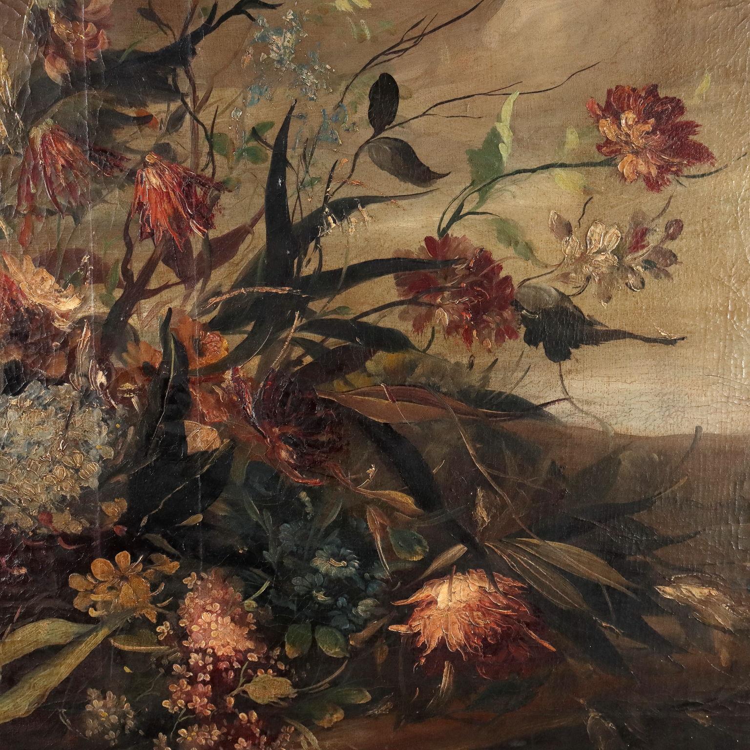 Painting with floral composition 20th century For Sale 1