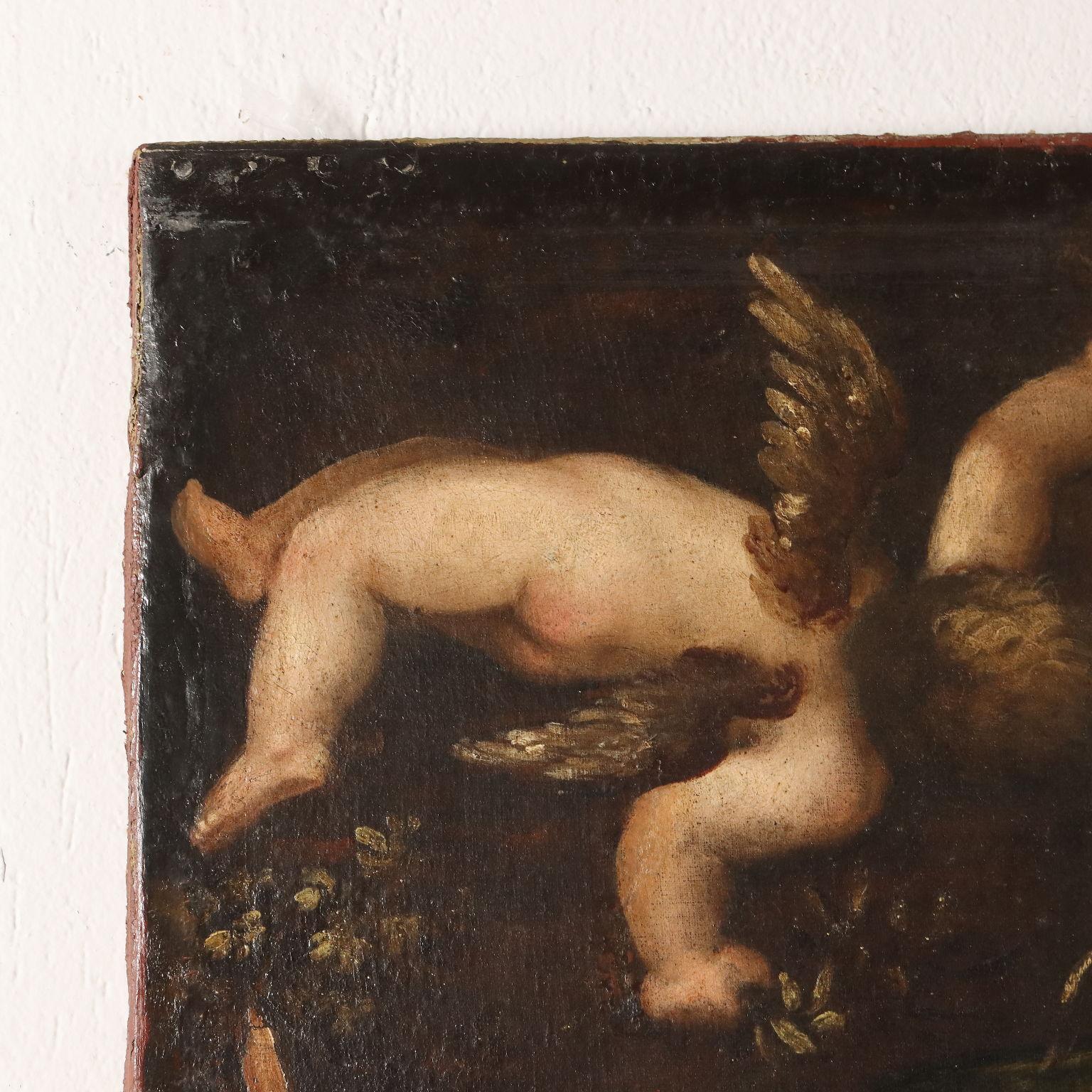 Dipinto con Il Giudizio di Paride, Attribuito a Domenico Lupini 1500s 1600s For Sale 6