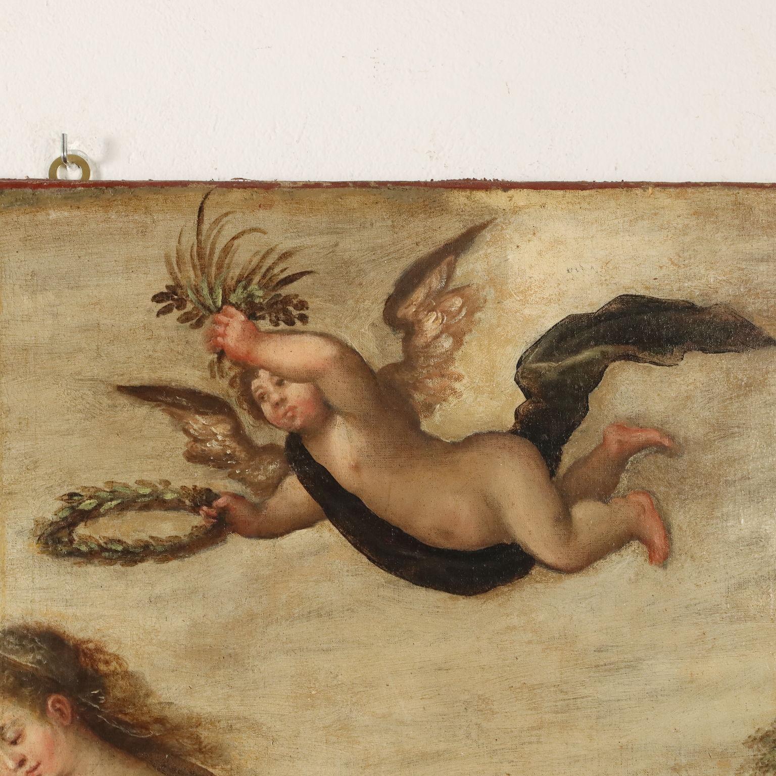 Dipinto con Il Giudizio di Paride, Attribuito a Domenico Lupini 1500s 1600s For Sale 4