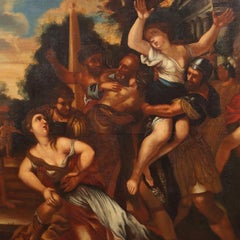 Peinture avec Le viol des Sabines, 17e siècle