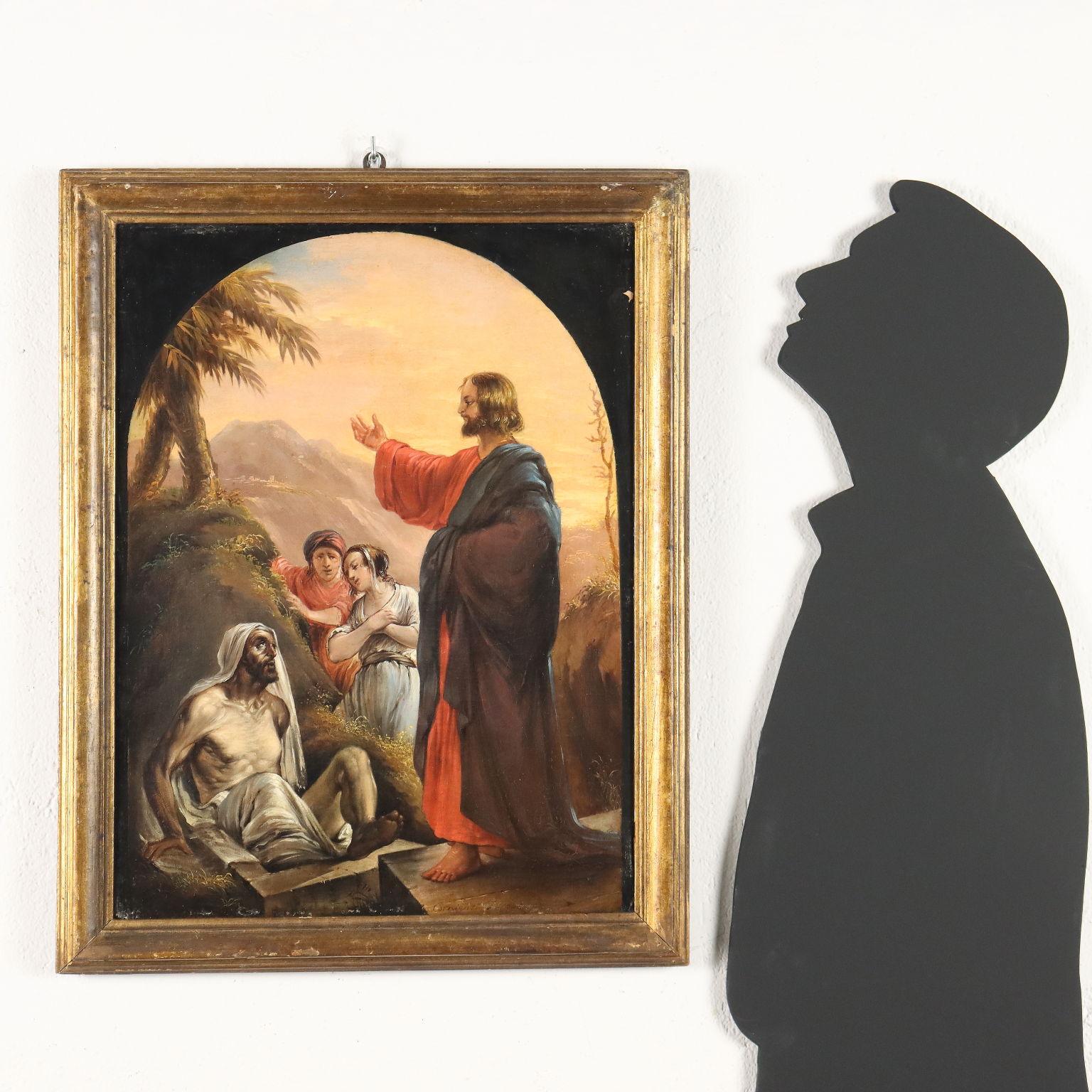 Peinture avec La Résurrection de Lazare milieu du 19e siècle - Autres styles artistiques Painting par Unknown