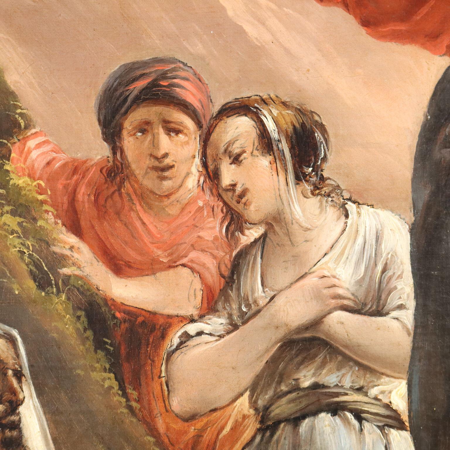 Peinture avec La Résurrection de Lazare milieu du 19e siècle en vente 2