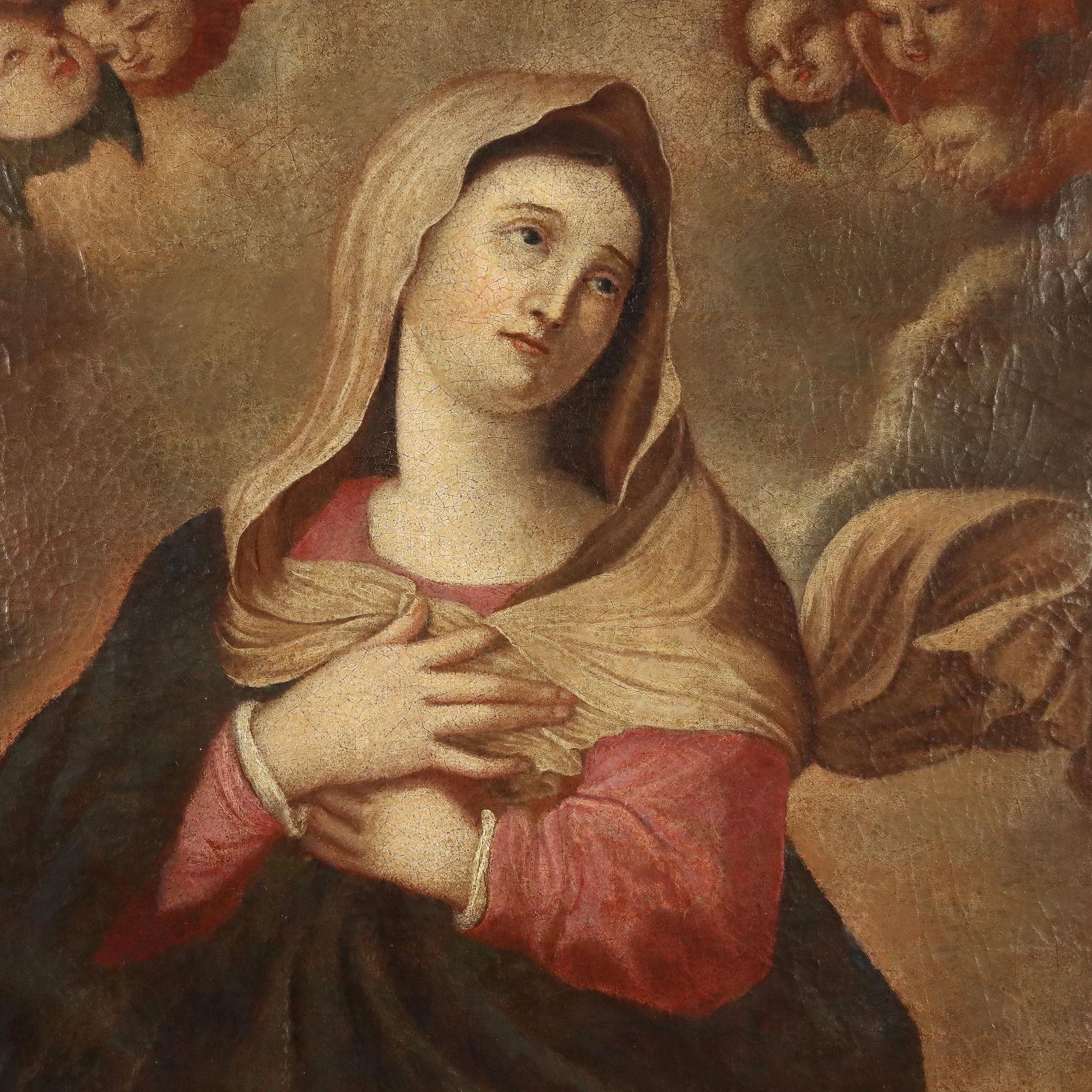 Dipinto mit Madonna ed Angeli (Sonstige Kunststile), Painting, von Unknown