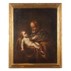 Dipinto con San Giuseppe e il Bambin Gesù, Olio su tela, XVII secolo