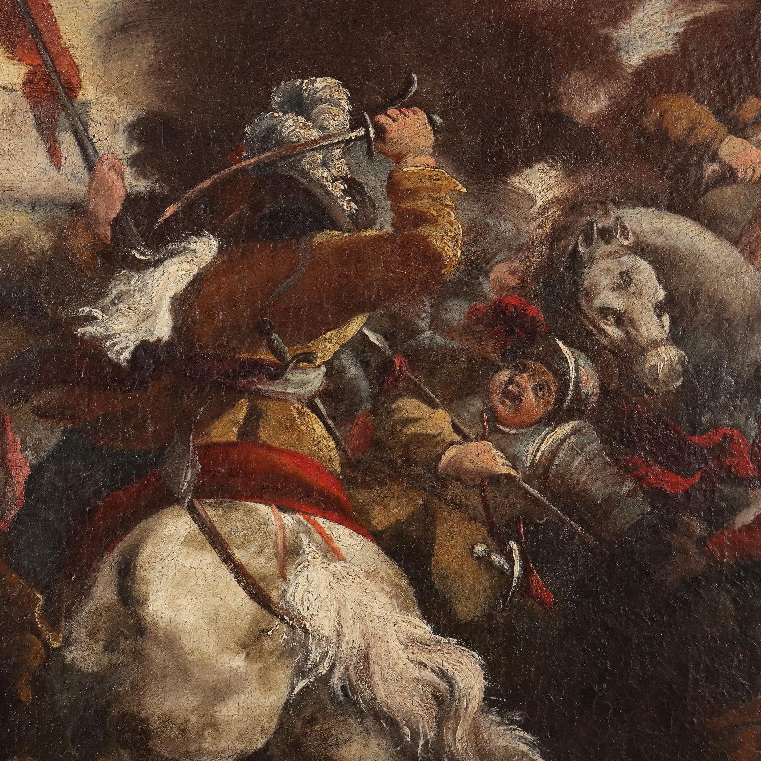 Painting with Scene of Battle 18th century For Sale 1