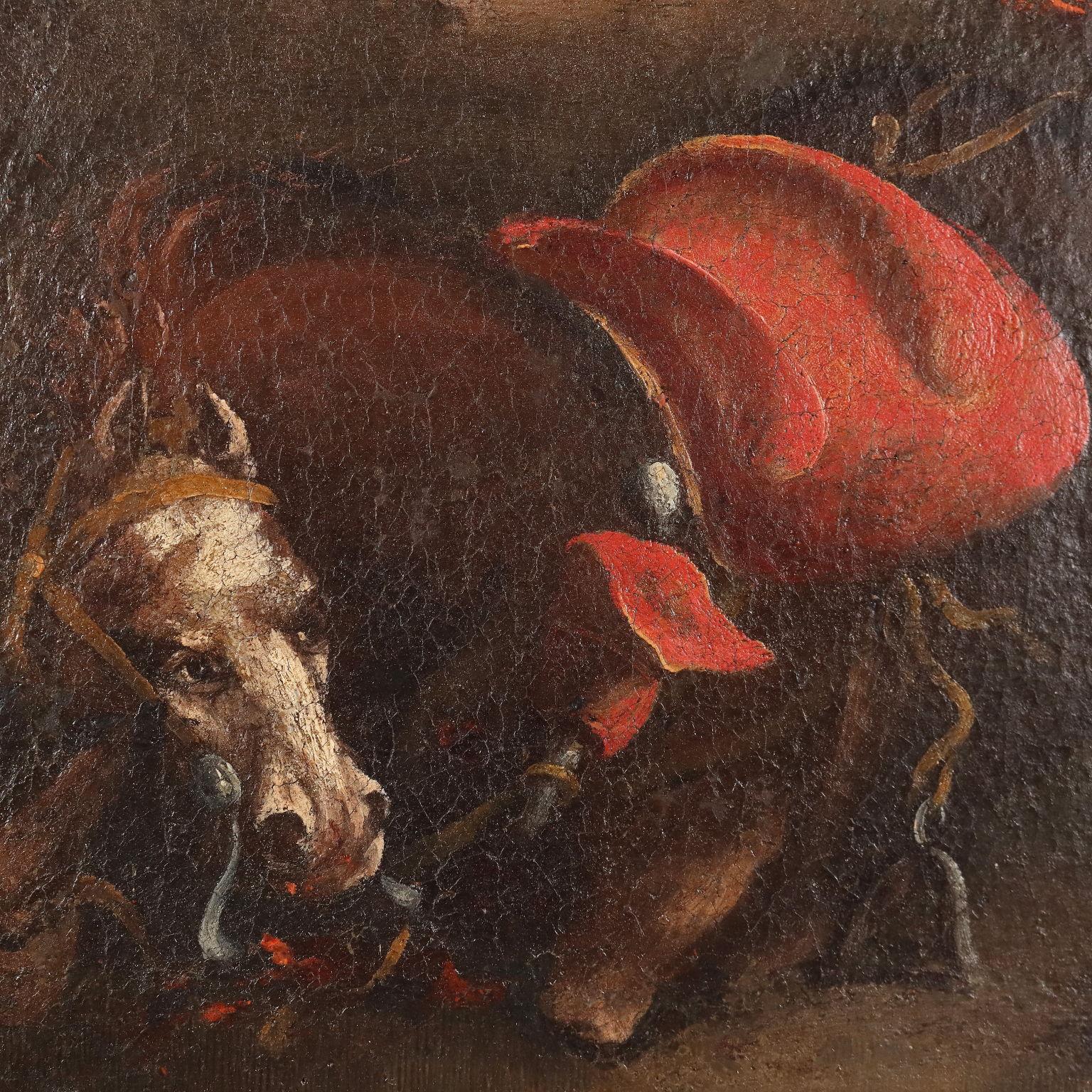 Gemälde mit Schlachtszene 18. Jahrhundert im Angebot 1