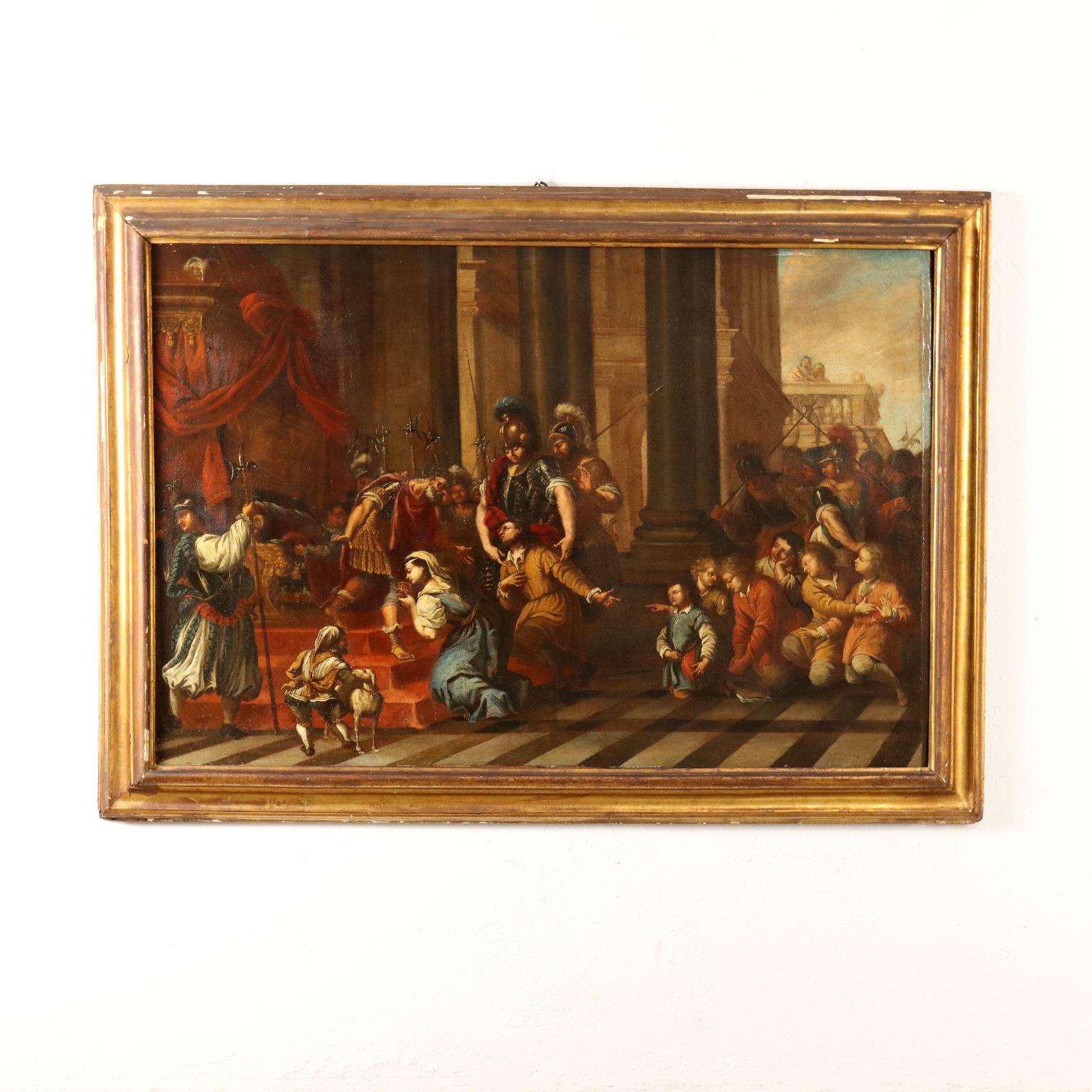 Pintura con escena de episodio histórico, 1600-1700 - Figurative Painting Brown de Unknown