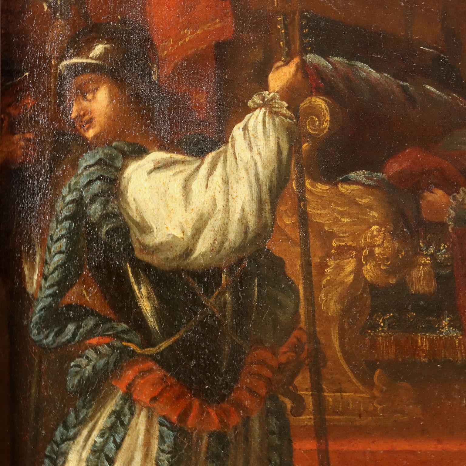Pintura con escena de episodio histórico, 1600-1700 en venta 1