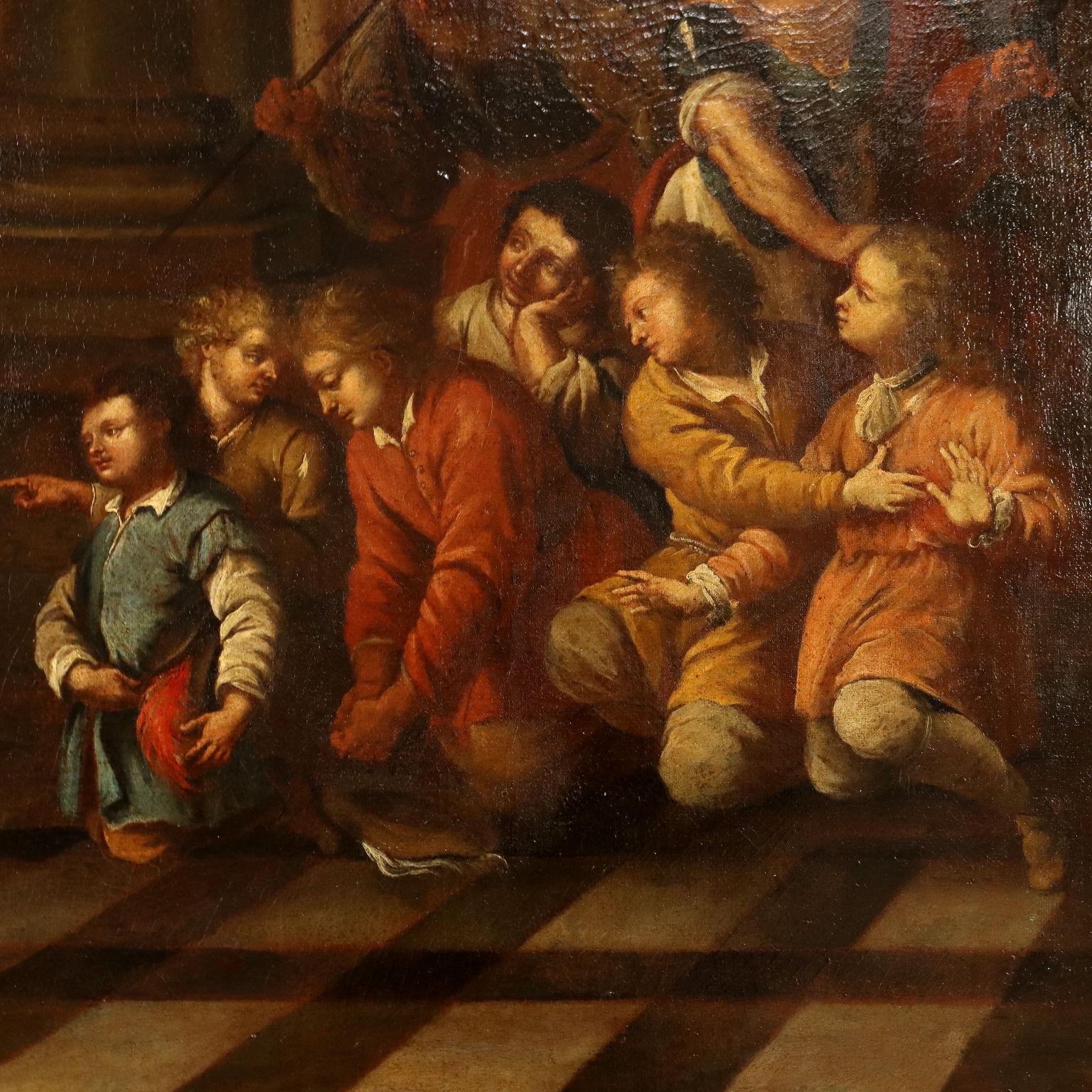 Pintura con escena de episodio histórico, 1600-1700 en venta 3