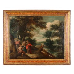 Peinture avec une scène de guérison 17e siècle