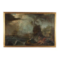 Pintura con escena de tormenta segunda mitad del siglo XVIII