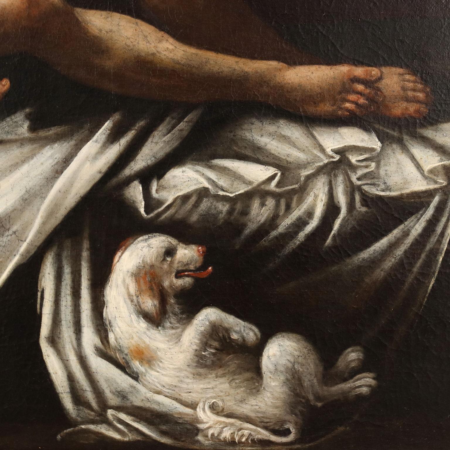 Pintura con escena mitológica Amor y Psique Siglo XVIII en venta 3