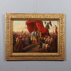 Painting with Historical Subject Oil on canvas. Central European school of the mid-19th century.