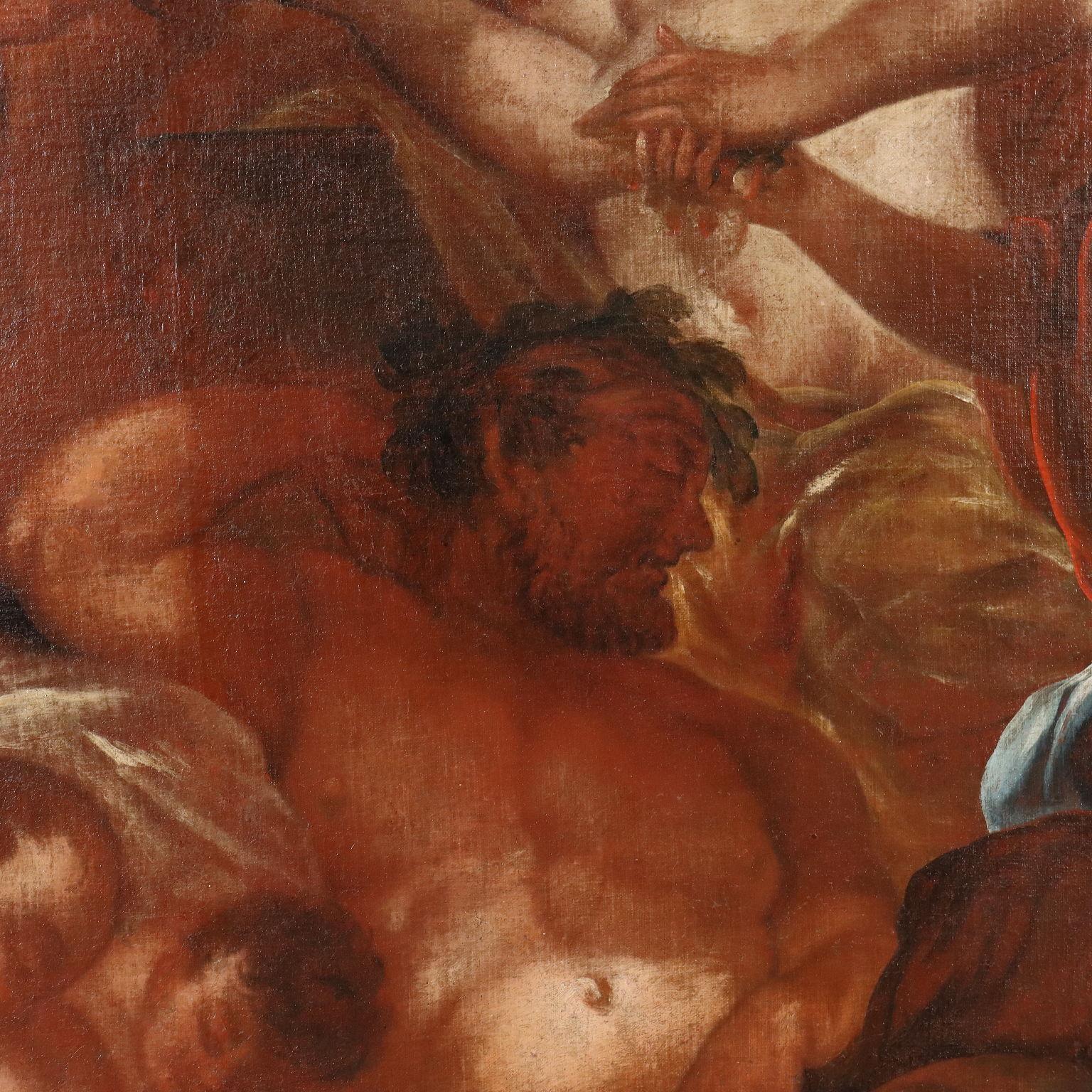 Peinture avec Triomphe de Bacchus 18e siècle - Brown Figurative Painting par Unknown