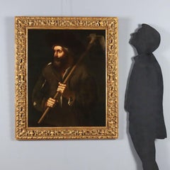 Dipinto Contadino con Zappa Olio su tela. Scuola lombardo-veneta di fine '600
