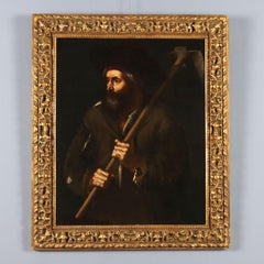 Dipinto Contadino con Zappa Olio su tela. Scuola lombardo-veneta di fine '600
