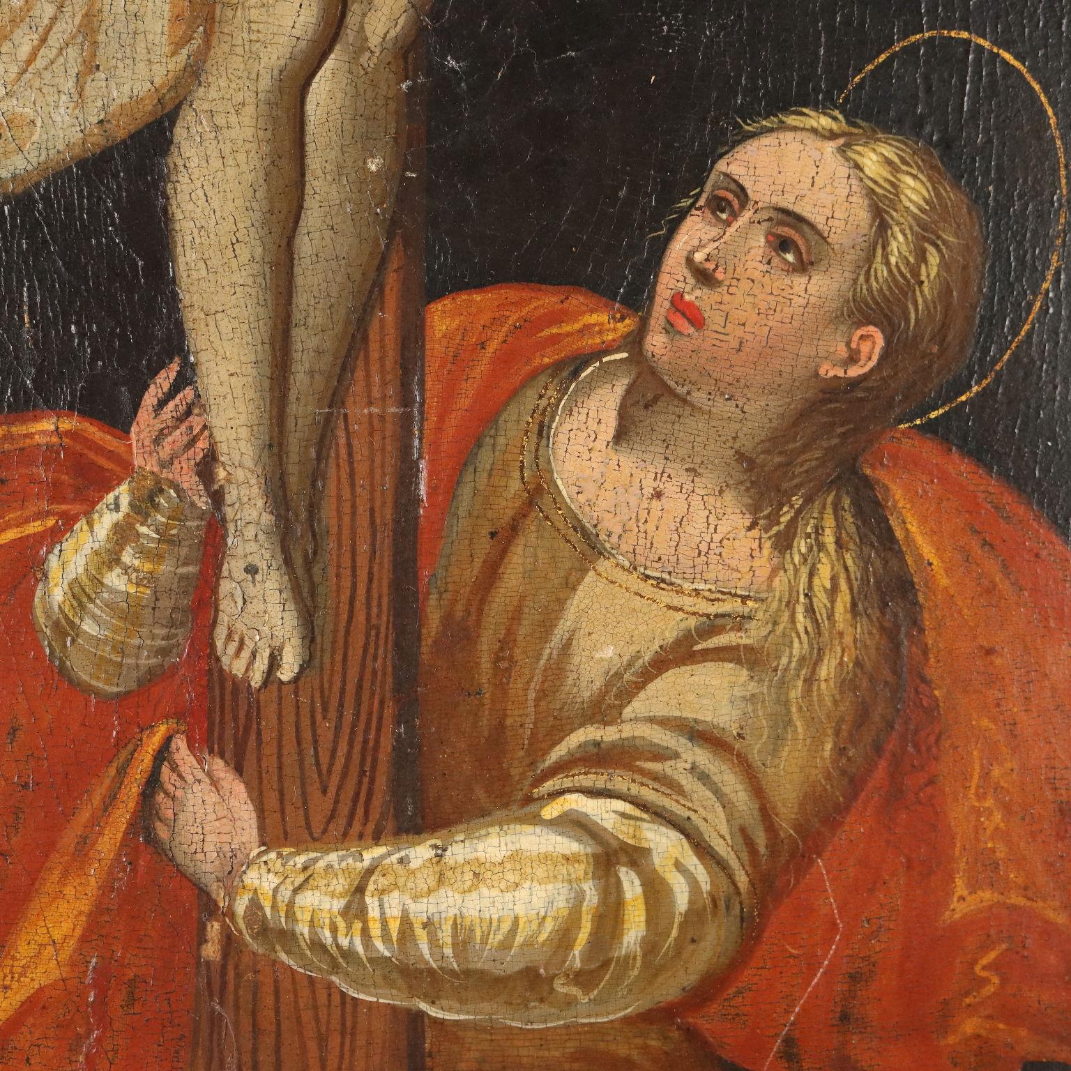 Dipinto Cristo Crocifisso con la Maddalena XVI secolo 1